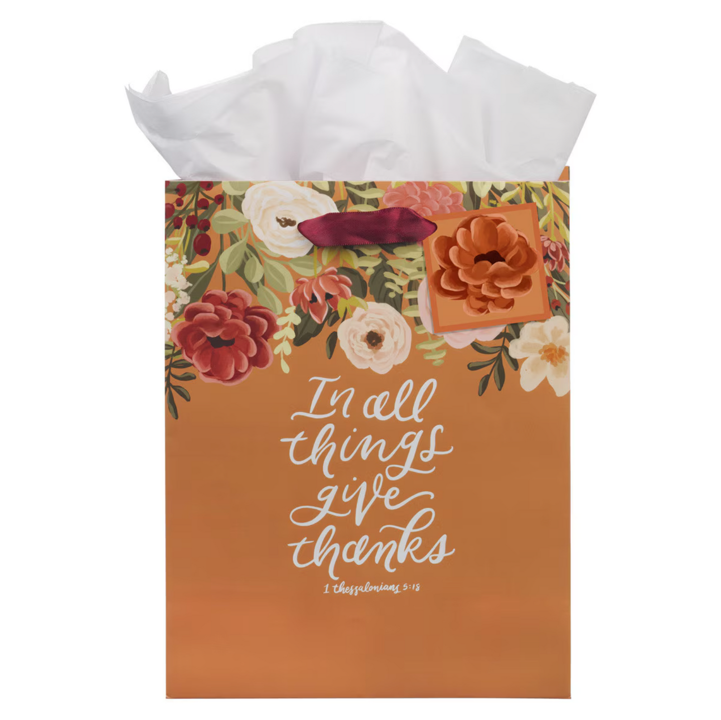 Give Thanks Pumpkin Spice Medium Gift Bag - 1 Thessalonians 5:18