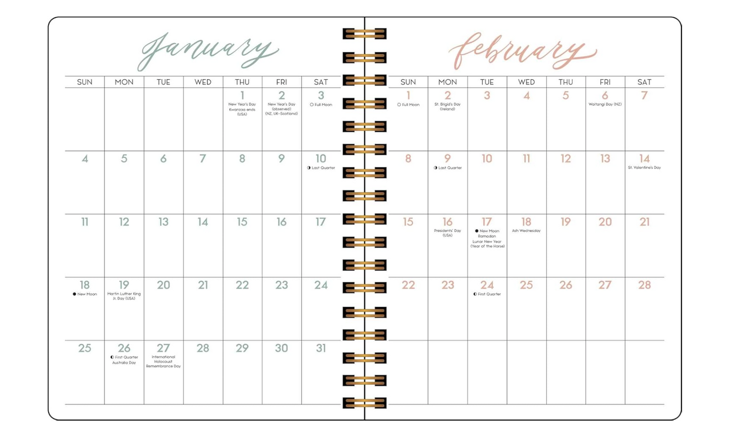 2026 Scriptures and Florals 12-Month Weekly/Monthly Planner Calendar
