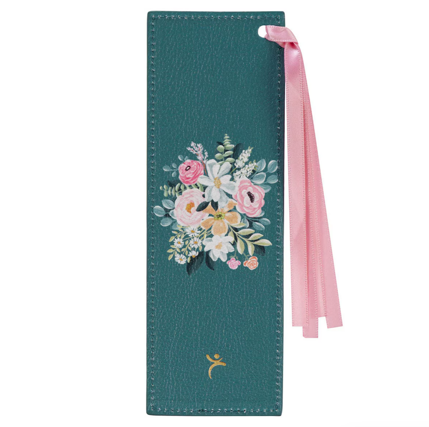 Be Still and Know Teal Floral Faux Leather Bookmark - Psalm 46:10