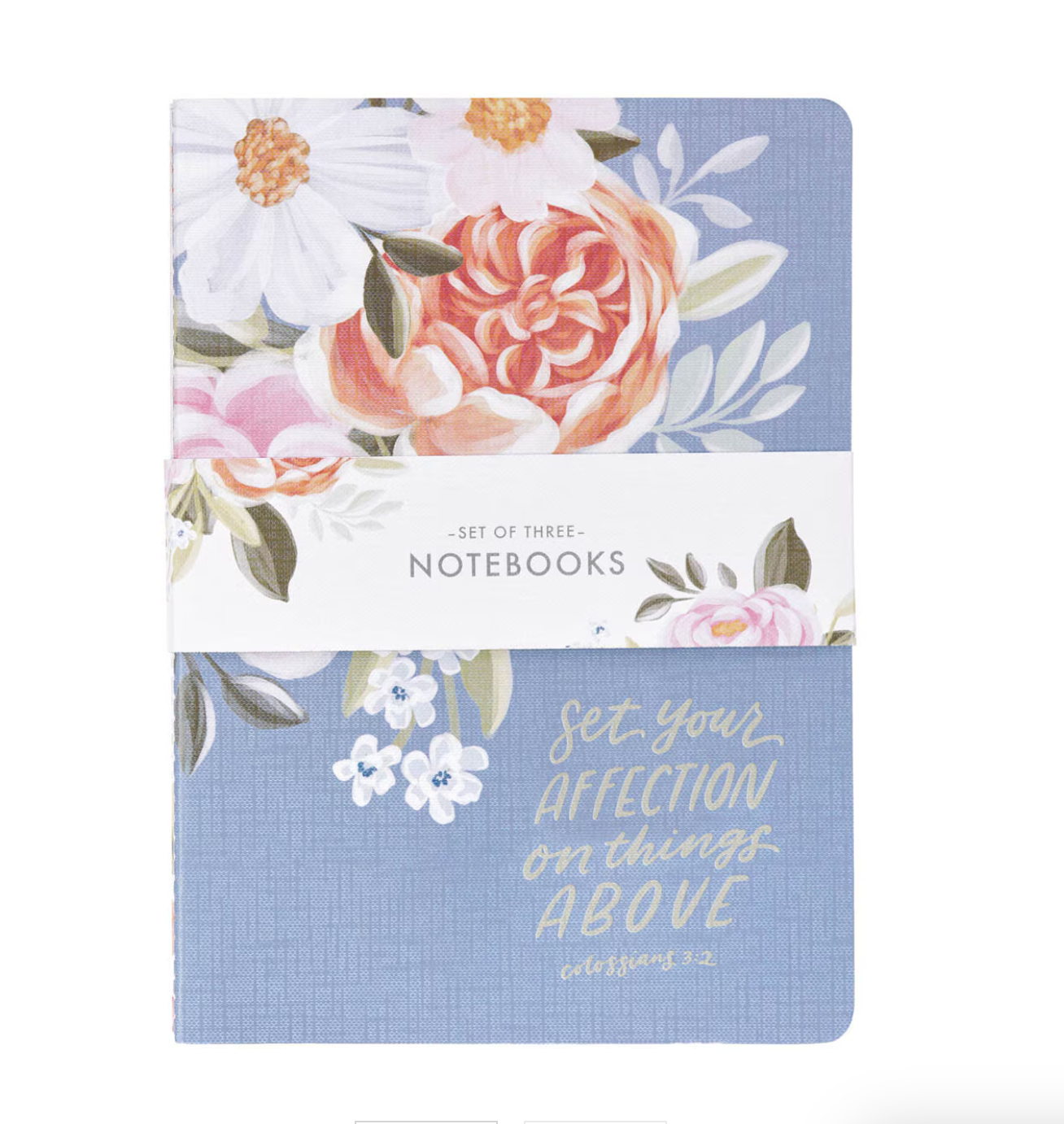 Affection Blue Floral Notebook Set - Colossians 3:2