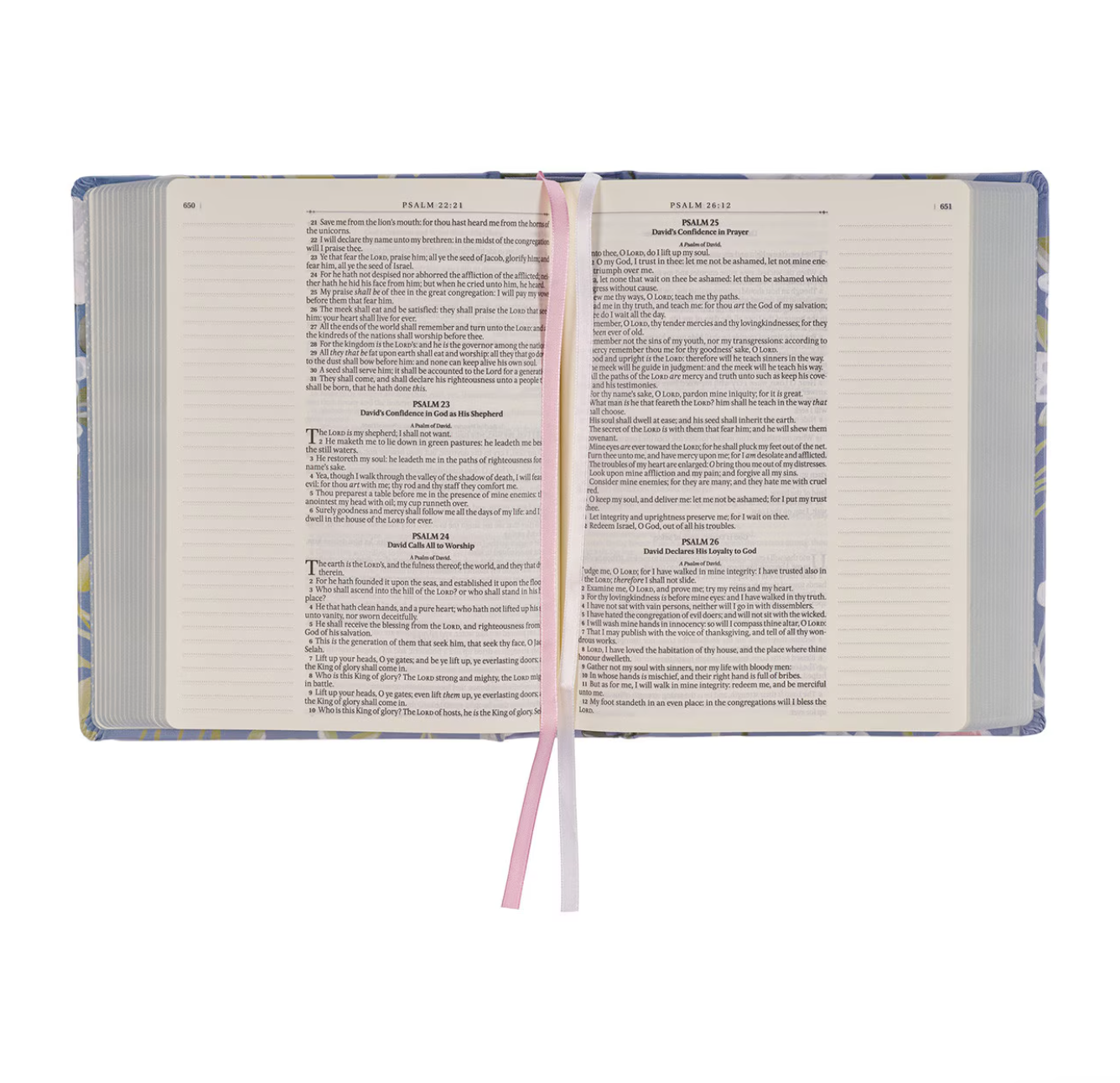 Flora Theme Faux Leather Hard Cover KJV Note-Taking Bible