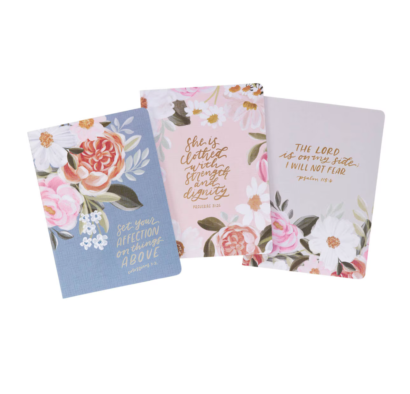Affection Blue Floral Notebook Set - Colossians 3:2