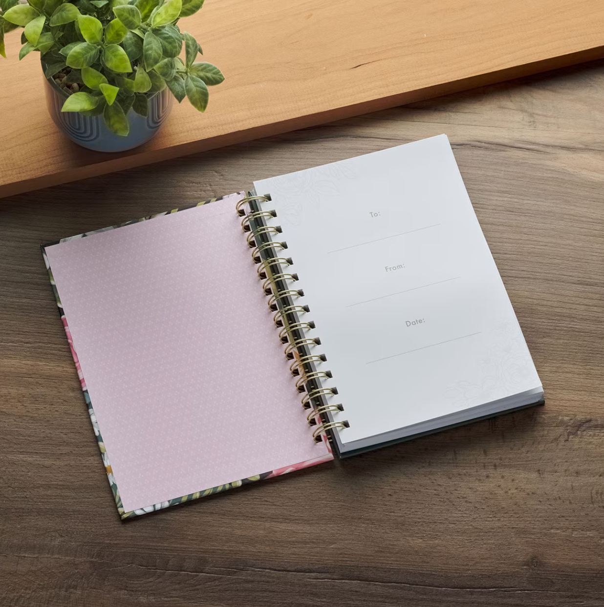 Love the Lord Teal Floral Spiral Journal - Matthew 22:37
