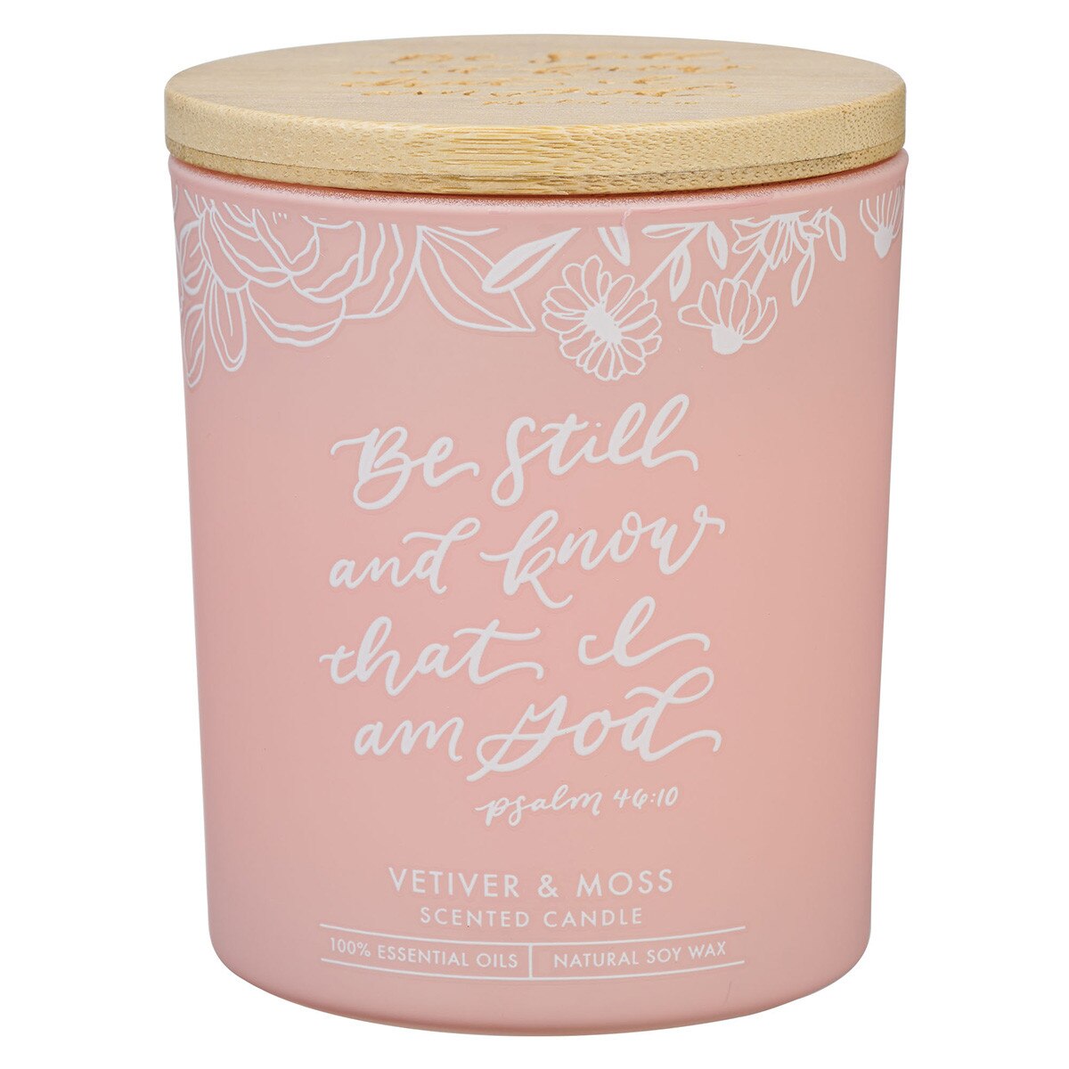 Be Still and Know Vetiver and Moss Candle in a Glass Jar - Psalm 46:10