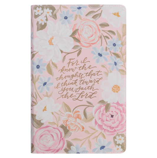 Pink Floral Faux Leather Giant Print Standard-Size King James Version Bible with Thumb Index