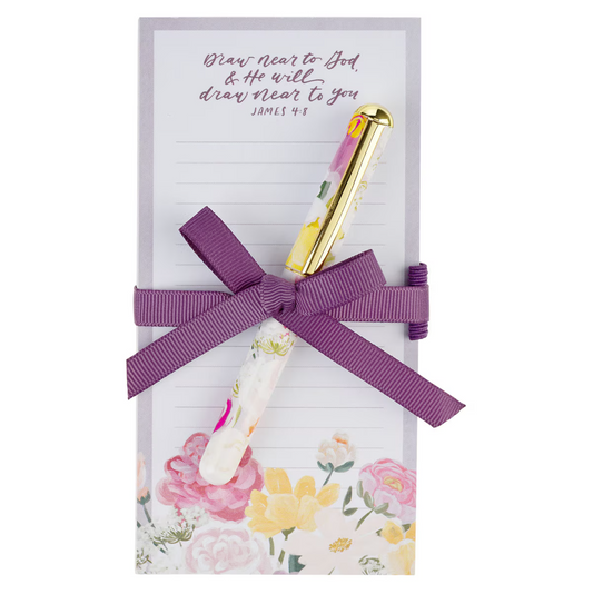 Draw Near to God Magnetic Notepad and Pen Gift Set James 4:8