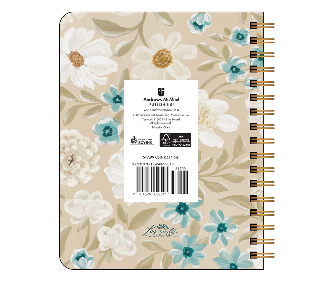 2026 Scriptures and Florals 12-Month Weekly/Monthly Planner Calendar