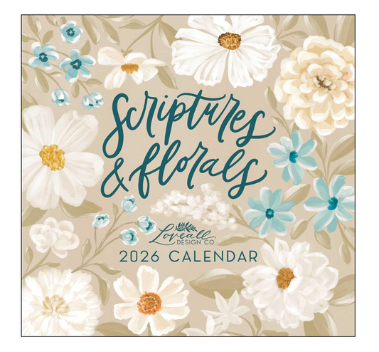 Scriptures and Florals 2026 Wall Calendar