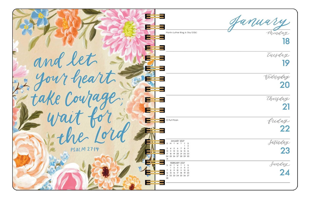 2027 Scriptures and Florals 12-Month Weekly/Monthly Planner Calendar