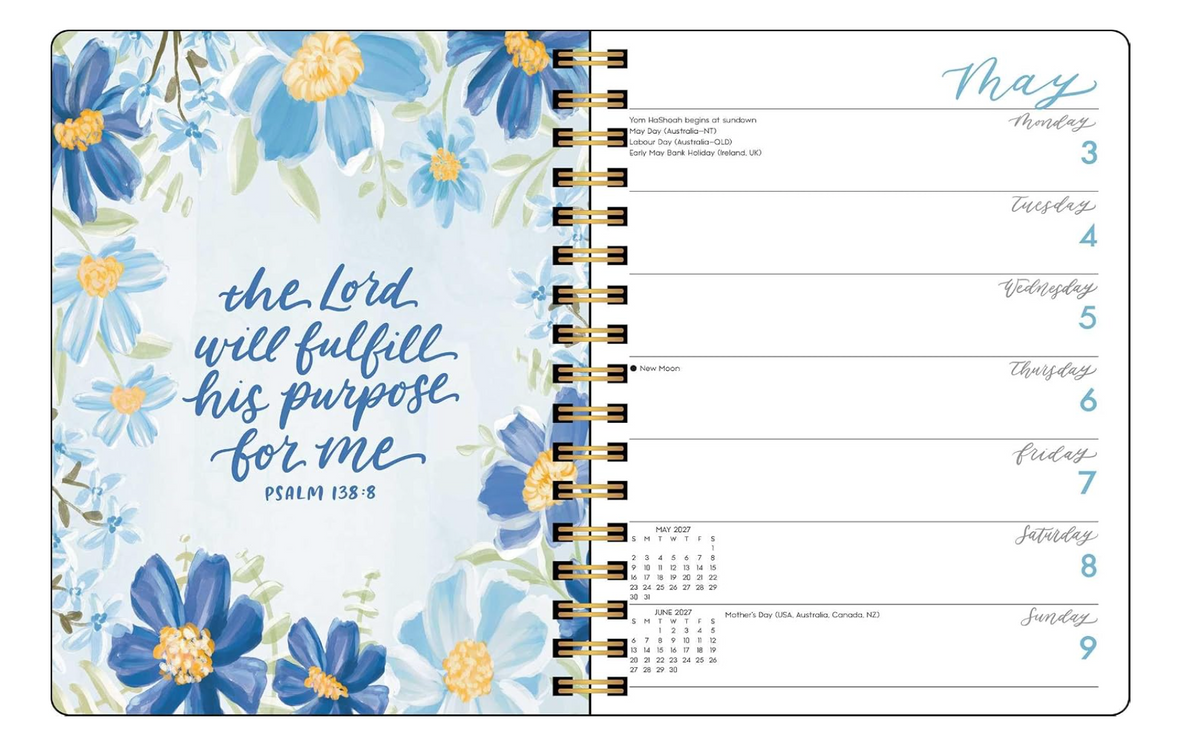 2027 Scriptures and Florals 12-Month Weekly/Monthly Planner Calendar