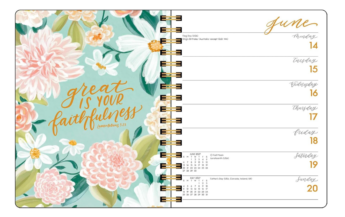 2027 Scriptures and Florals 12-Month Weekly/Monthly Planner Calendar