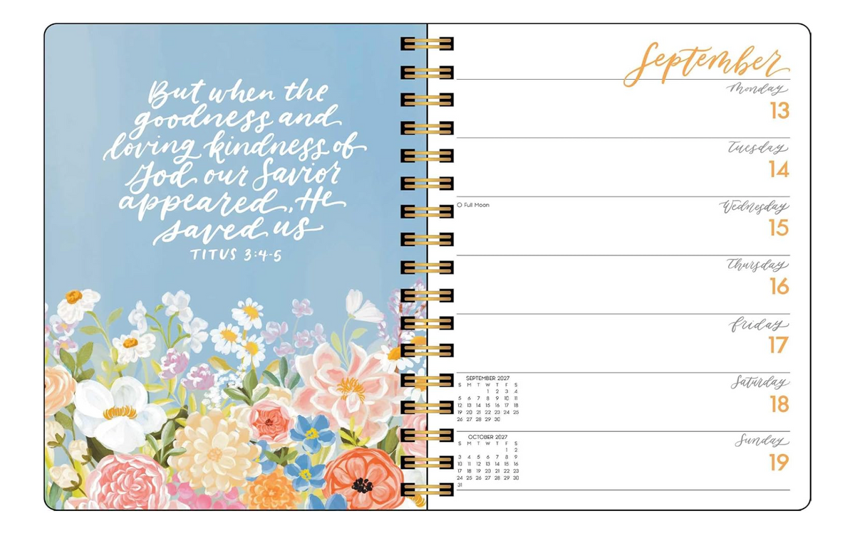 2027 Scriptures and Florals 12-Month Weekly/Monthly Planner Calendar