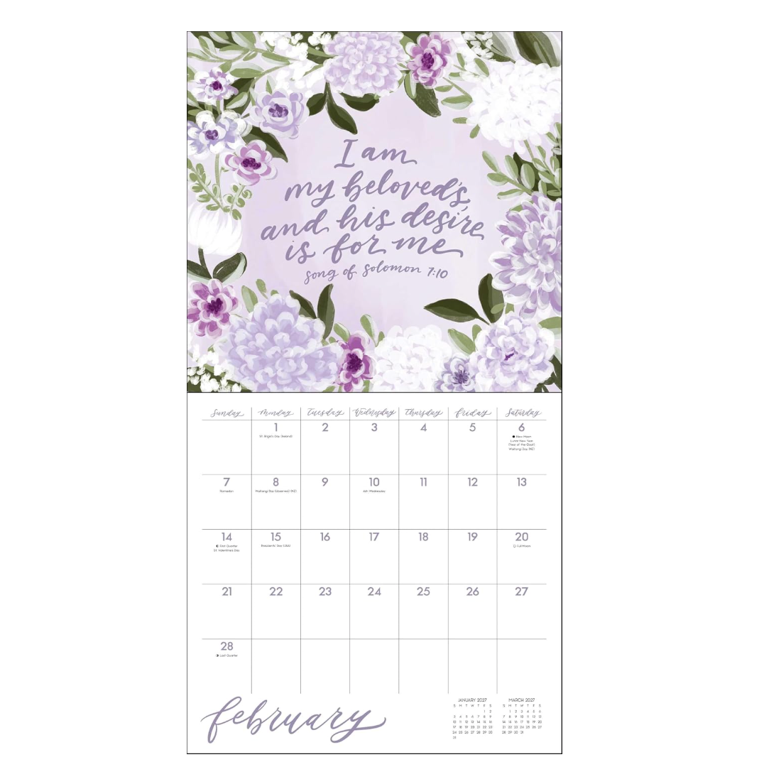 Scriptures and Florals 2027 Wall Calendar