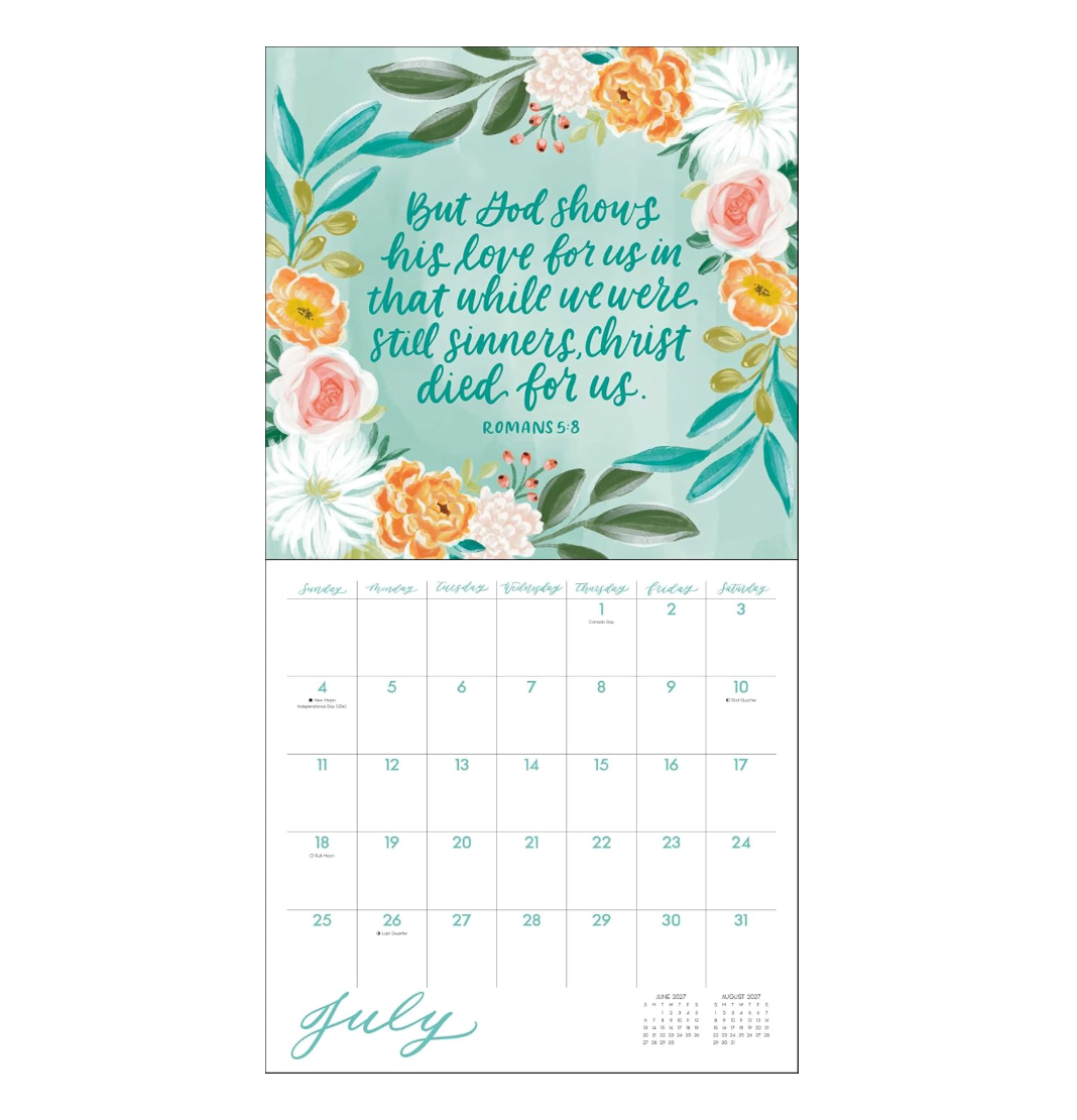 Scriptures and Florals 2027 Wall Calendar