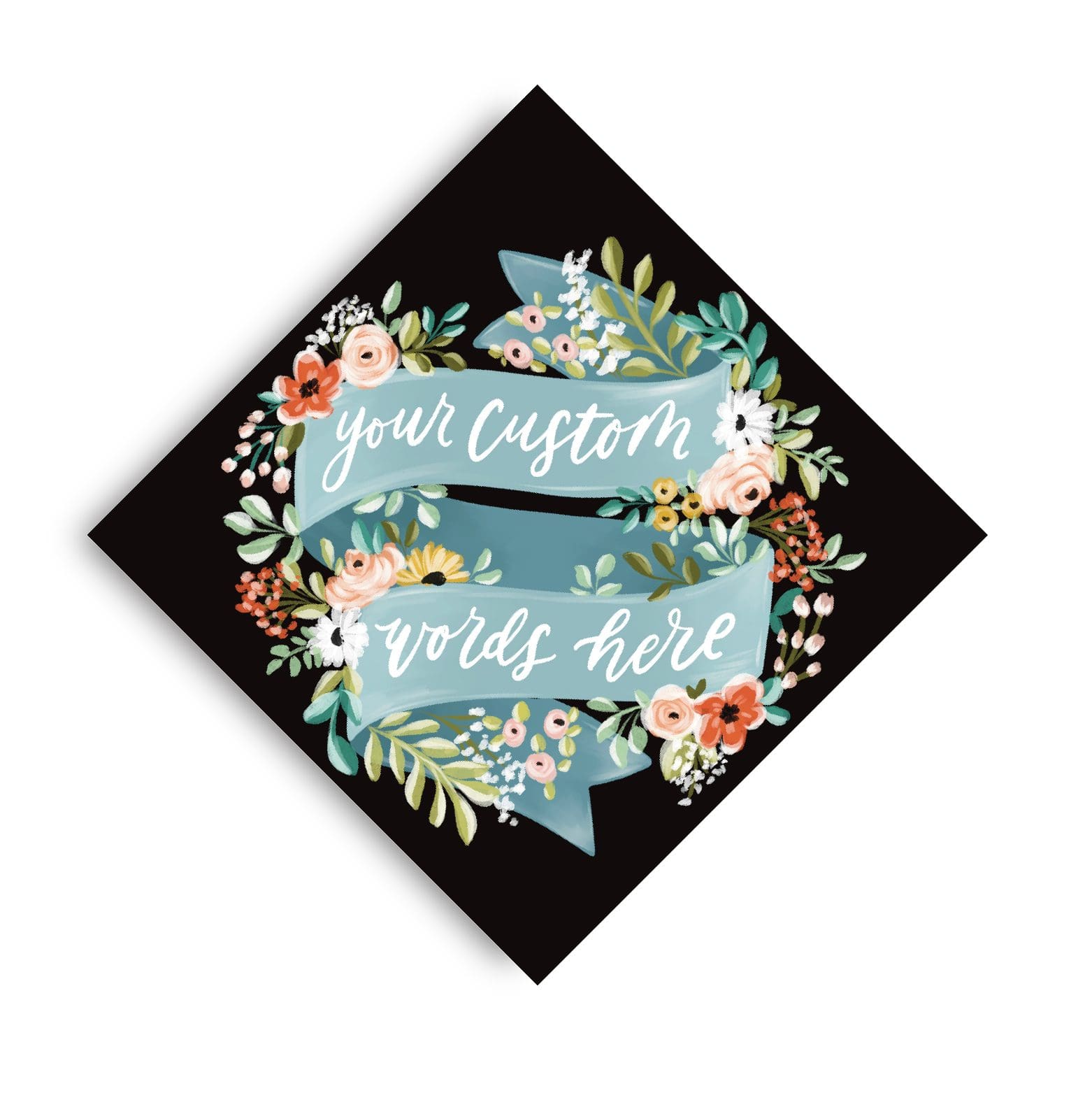 Amber Theme Printed Grad Cap Topper - Loveall Design Co.