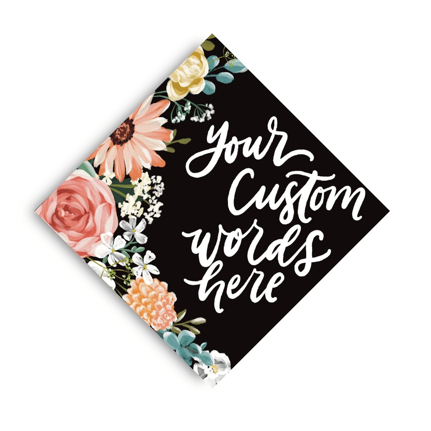 Ashley (natural) 2 Theme Printed Grad Cap Topper - Loveall Design Co.