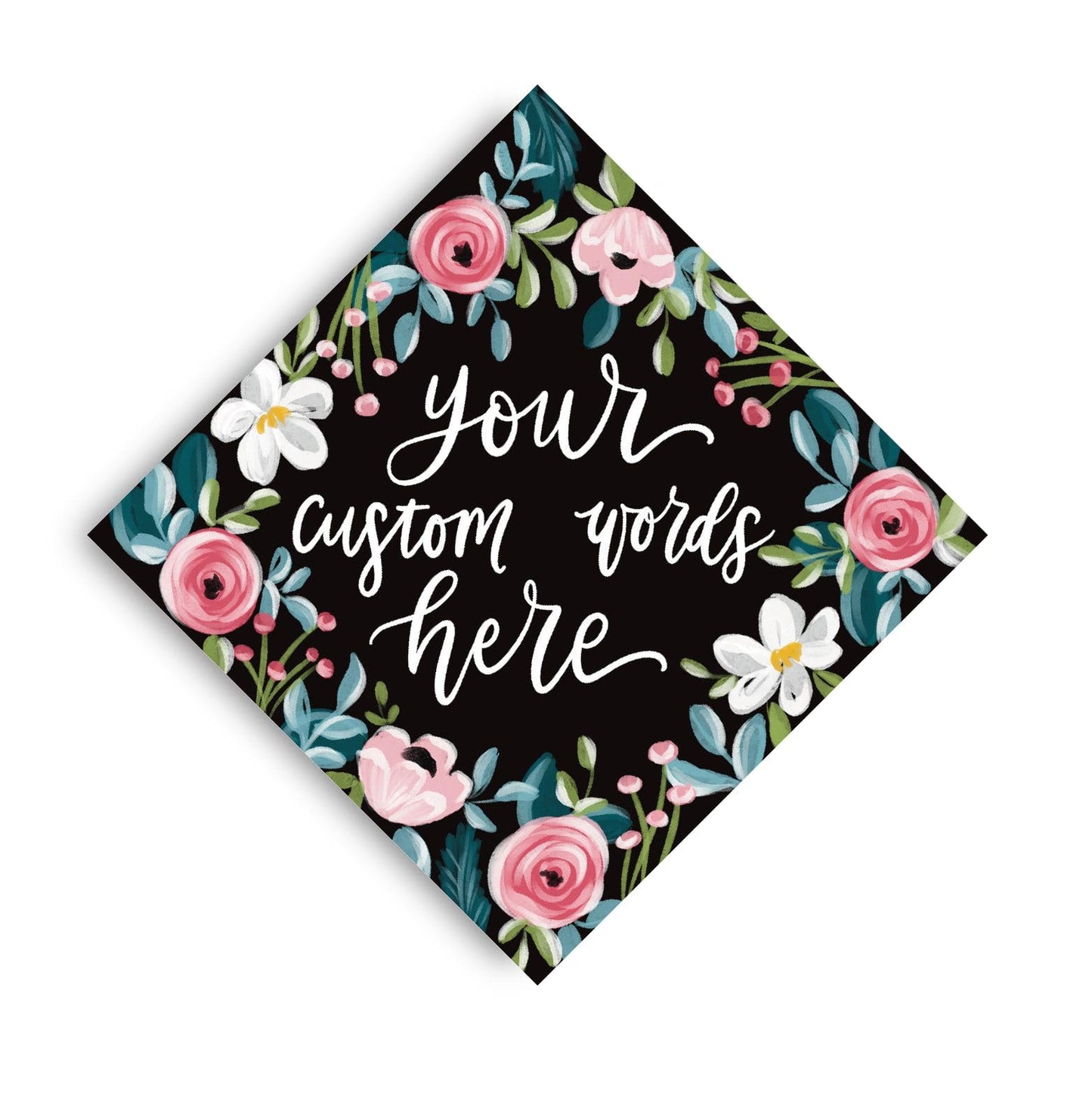 Carly Theme Printed Grad Cap Topper - Loveall Design Co.