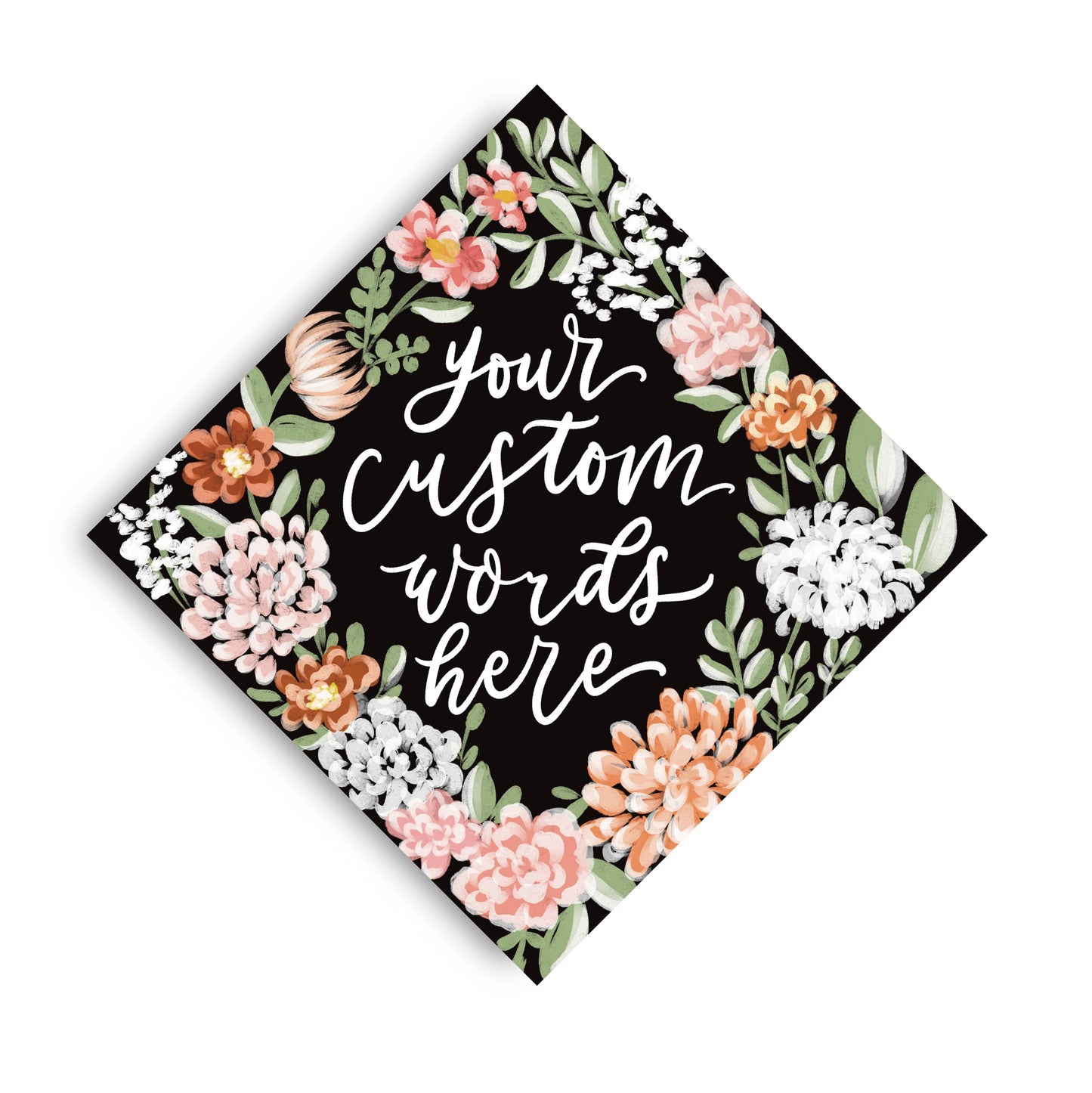 Madie Theme Printed Grad Cap Topper - Loveall Design Co.