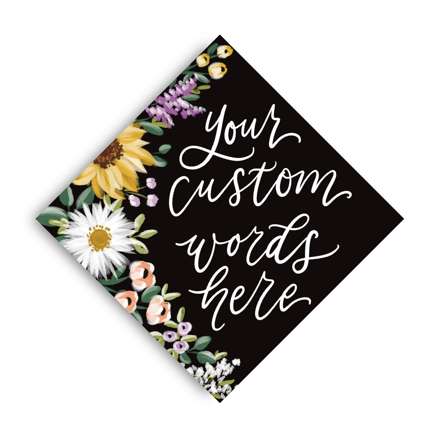 Rachel (2) Theme Printed Grad Cap Topper - Loveall Design Co.