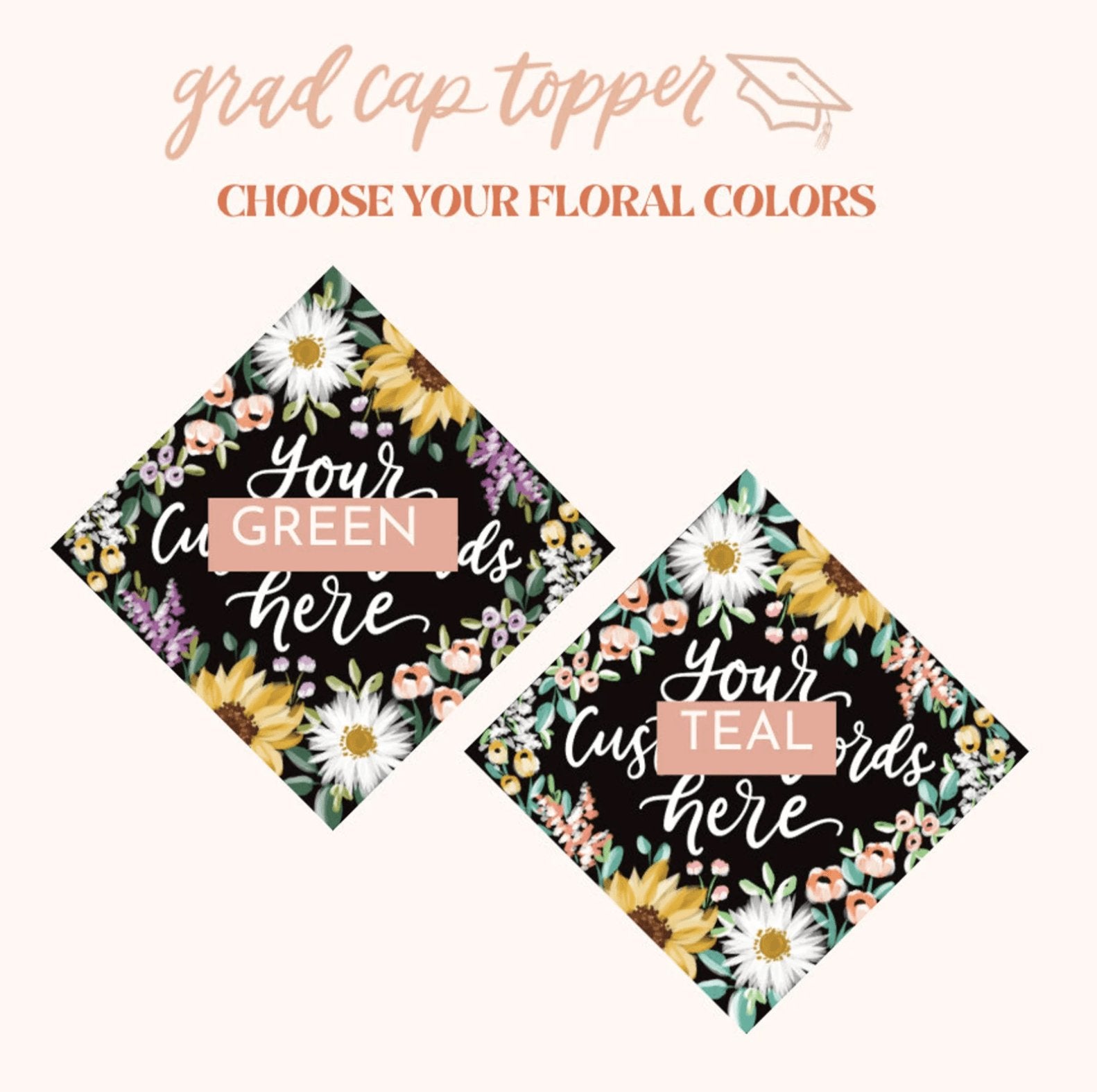 Rachel Theme Printed Grad Cap Topper - Loveall Design Co.