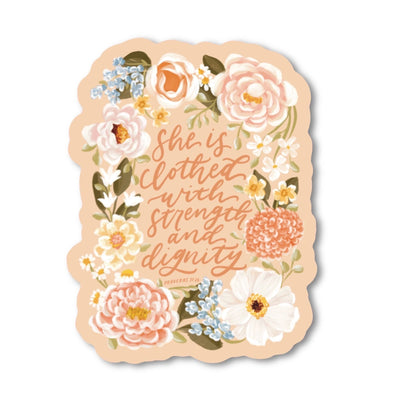 She Is Clothed With Strength Sticker - Loveall Design Co.