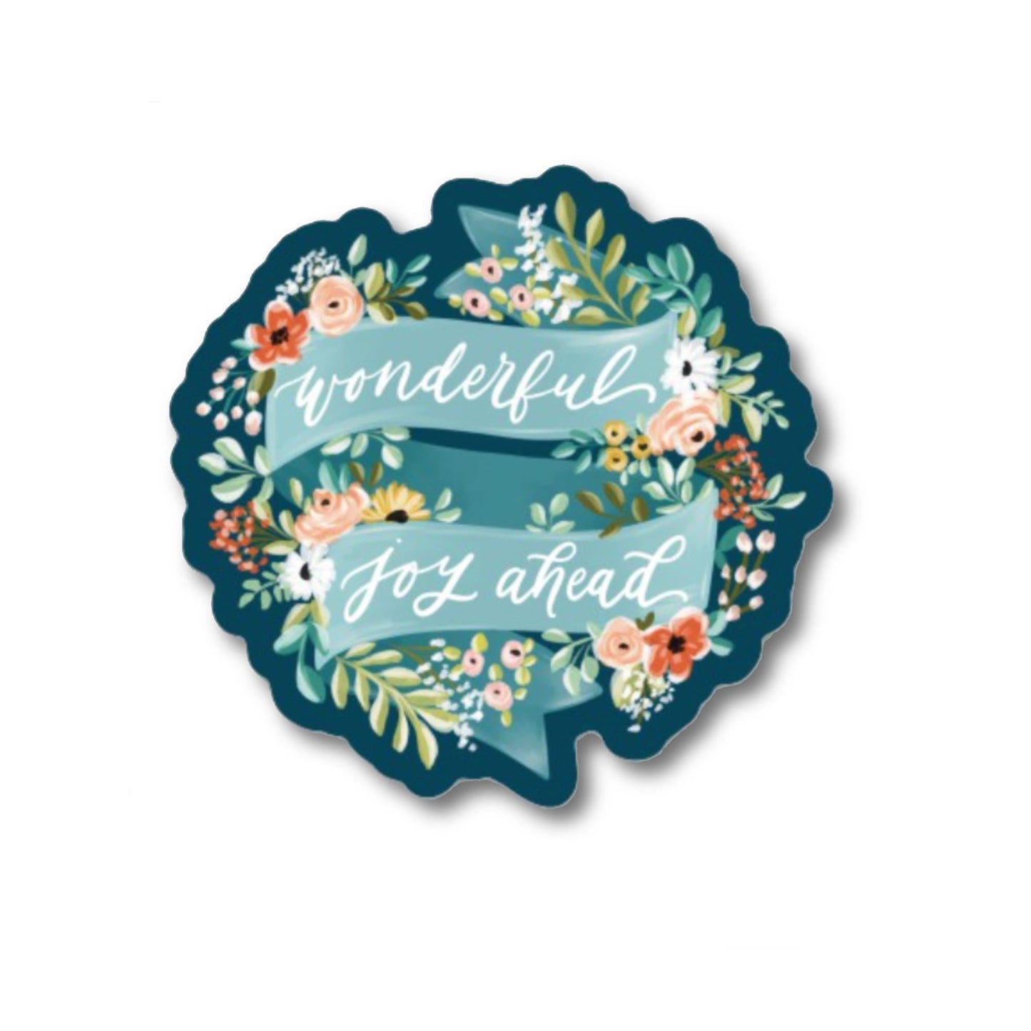 Wonderful Joy Ahead (blue) Sticker - Loveall Design Co.